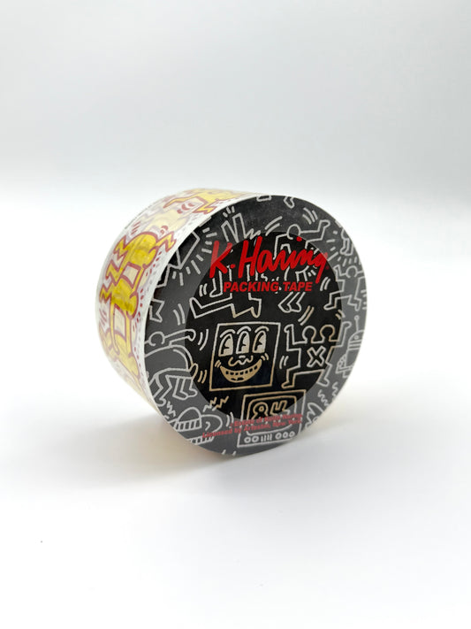 VINTAGE KEITH HARING ESTATE PACKING TAPE - YELLOW/RED GROUP DANCING FIGURES
