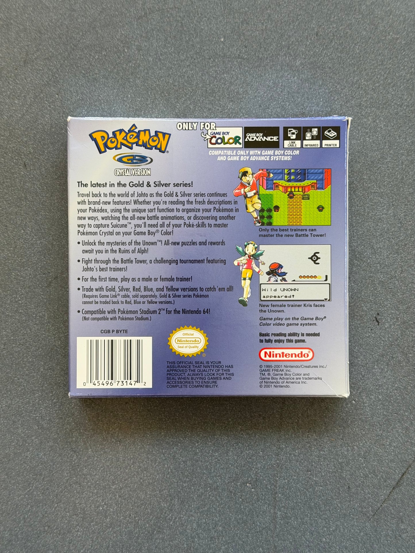 POKEMON CRYSTAL VERSION GAMEBOY COLOR BOX ONLY