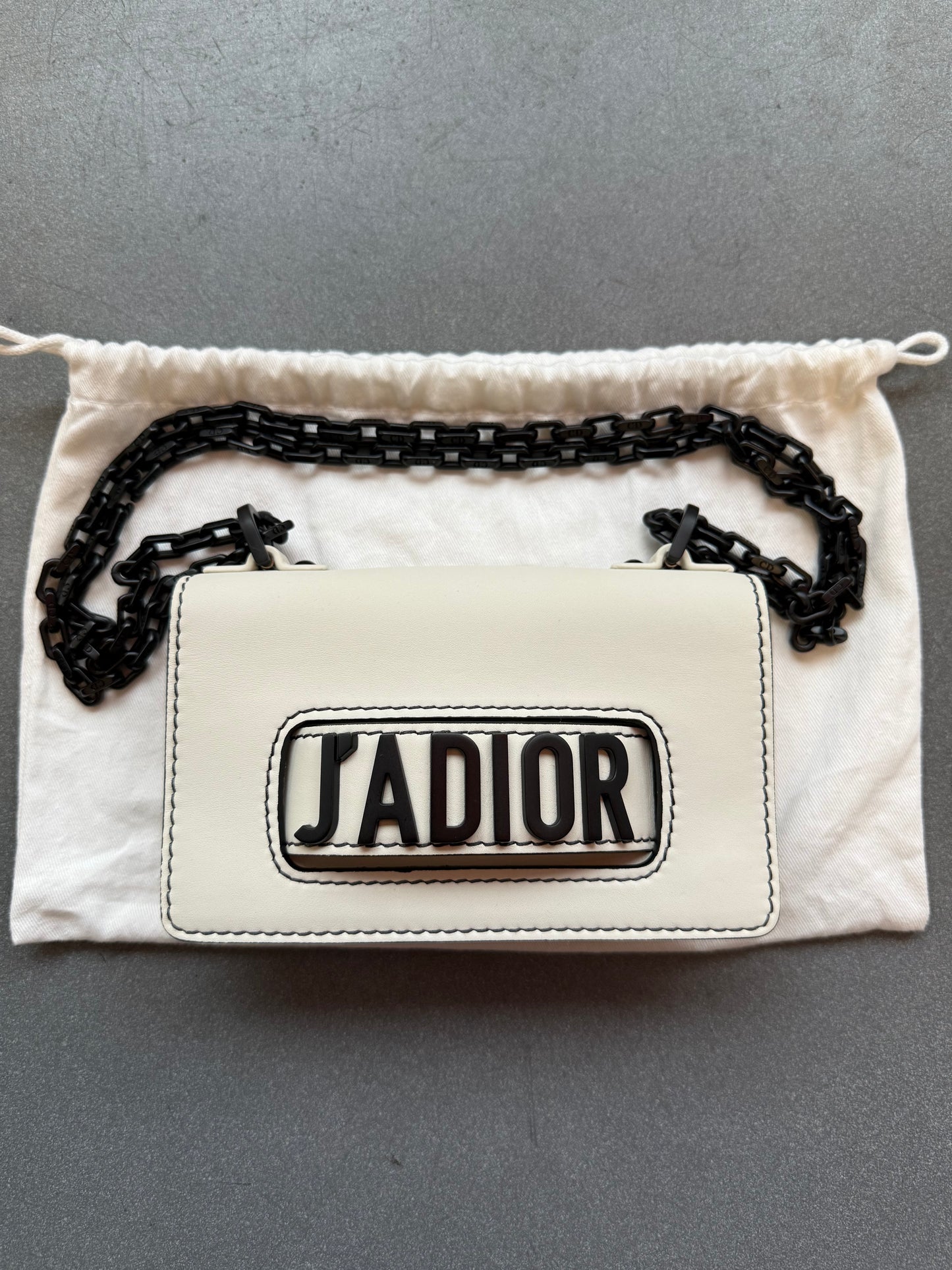 CHRISTIAN DIOR MINI J'ADIOR CHAIN HANDBAG - WHITE (PRE-OWNED WITH DUSTBAG) (TANIA)