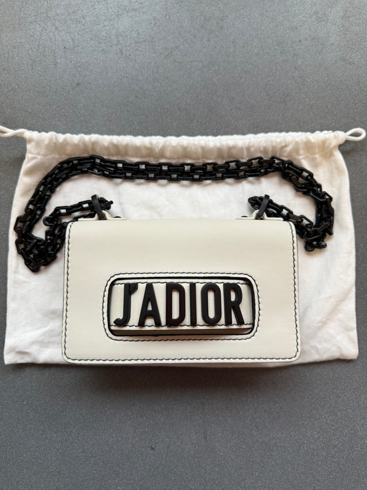 CHRISTIAN DIOR MINI J'ADIOR CHAIN HANDBAG - WHITE (PRE-OWNED WITH DUSTBAG) (TANIA)
