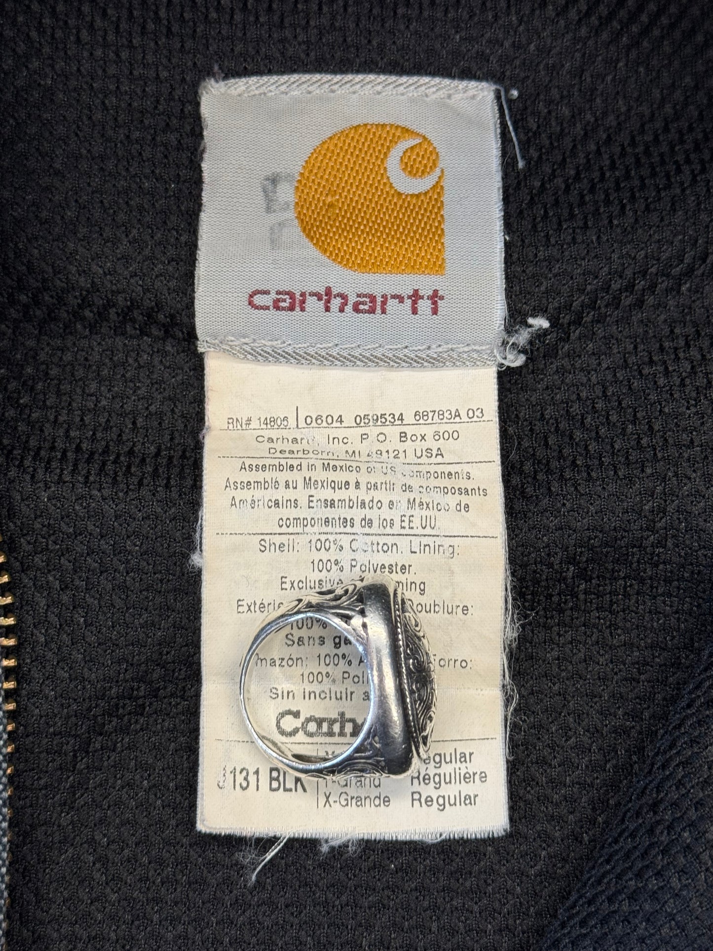 2000'S CARHARTT MESH-LINED CANVAS ZIP-UP WORK JACKET (J131BLK)
