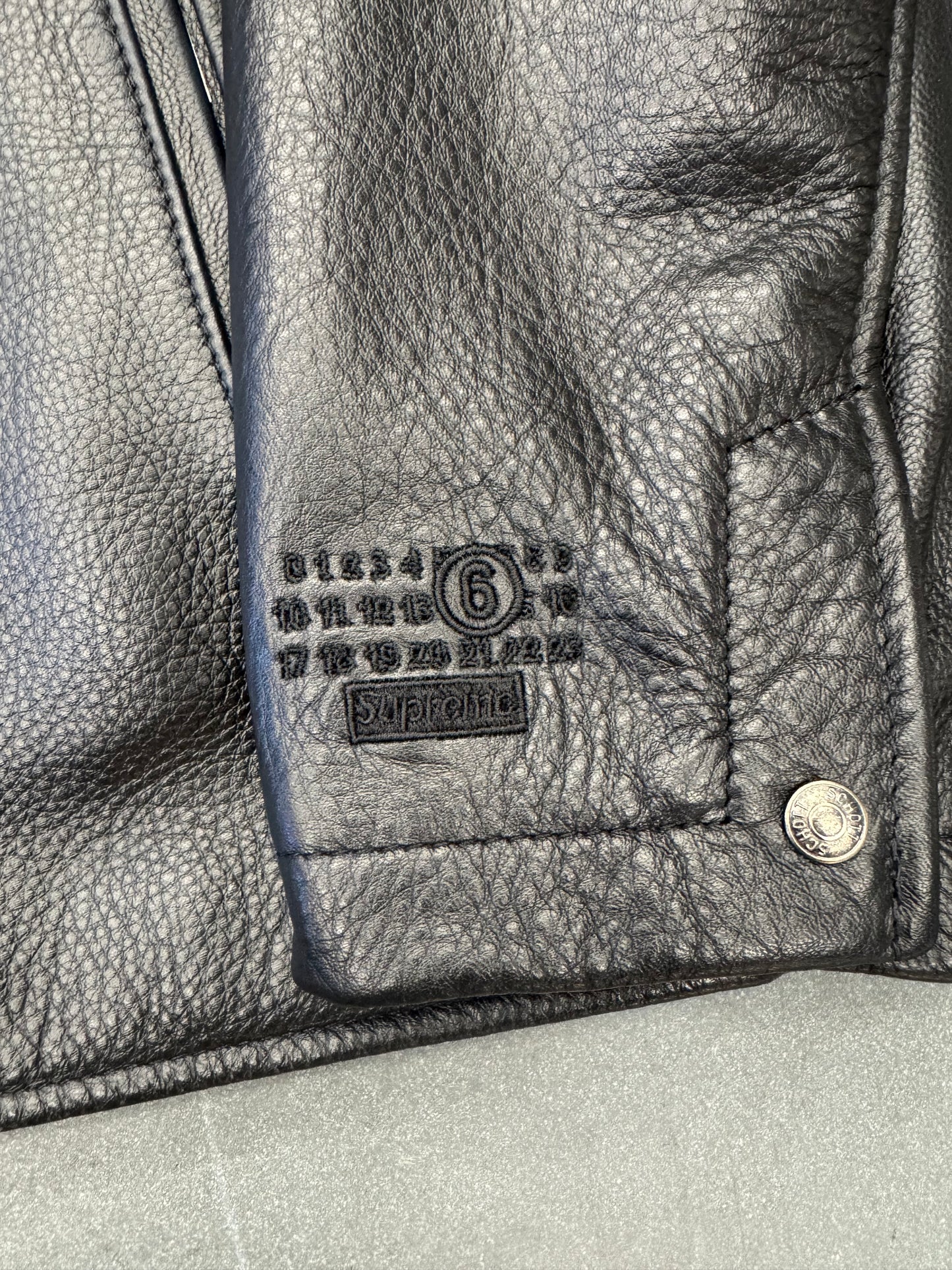 SS26 SUPREME MM6 SCHOTT EAGLE LEATHER JACKET