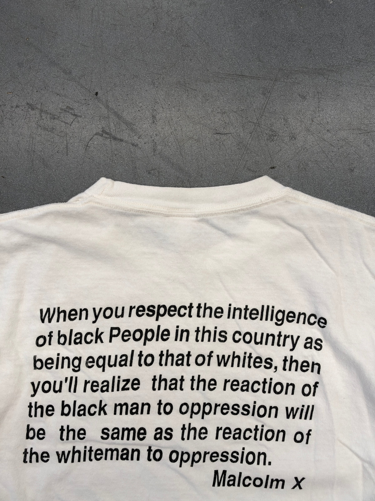 90S NO JUSTICE NO PEACE MALCOLM X TEE (Q-TEES TAG)