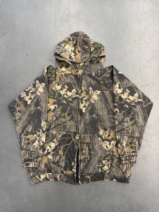 90'S MOSSY OAK FULL ZIP CAMO HOODIE (MADE IN USA TAG)