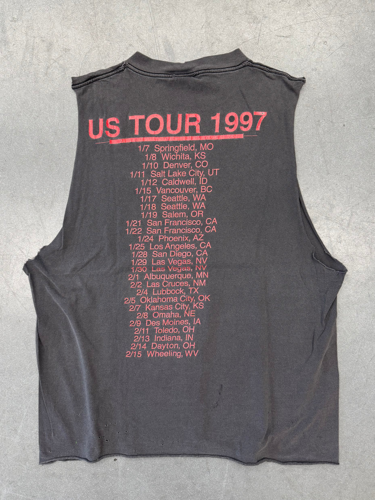 1997 L7 U.S. TOUR CUT-OFF TEE (TULTEX TAG)