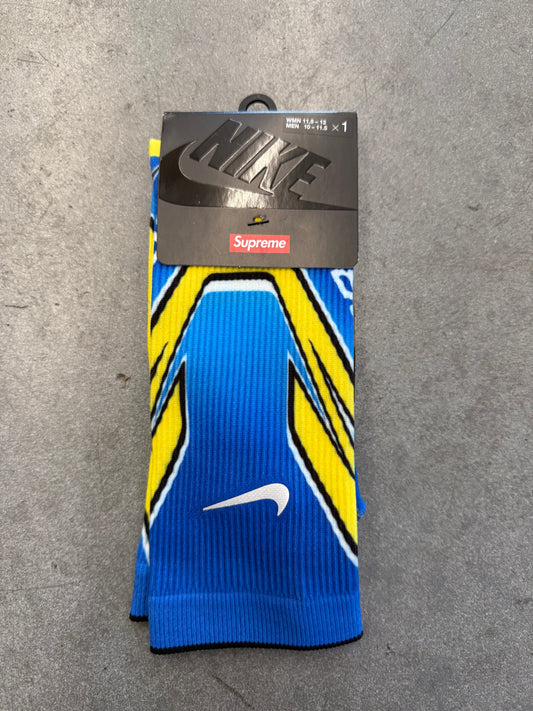 FW24 SUPREME NIKE SPARK CREW SOCKS BLUE YELLOW
