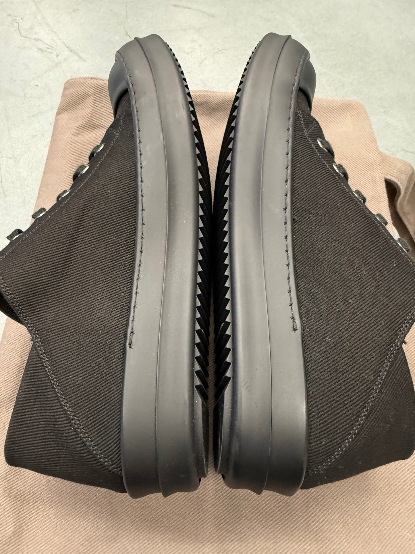 RICK OWENS DRKSHDW CANVAS SLIP ON SNEAKERS (WOMENS)