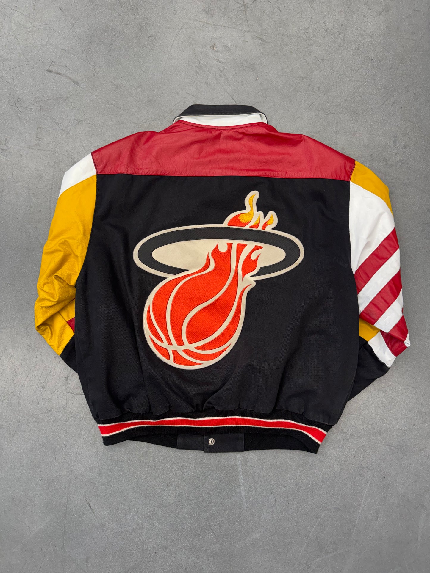 90'S MIAMI HEAT JEFF HAMILTON LEATHER JACKET