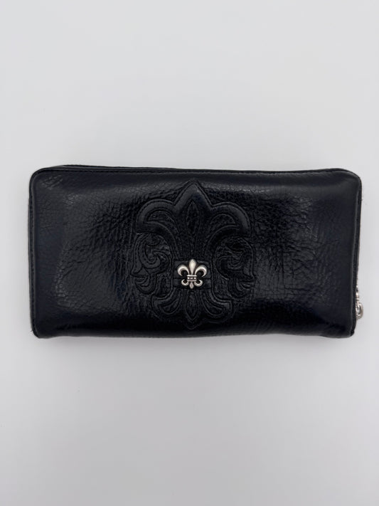CHROME HEARTS FLEUR PATCH LEATHER LONG WALLET