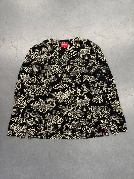 SS15 SUPREME IMPERIAL DRAGON LONG SLEEVE SHIRT - BLACK/GOLD