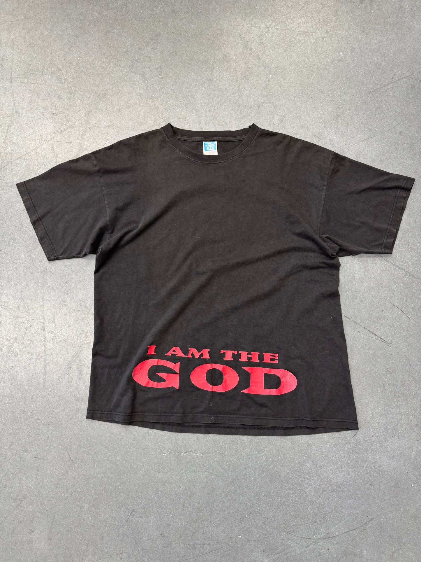 90'S MARILYN MANSON I AM THE GOD OF FUCK TEE (AMERICAN FLAG TAG)