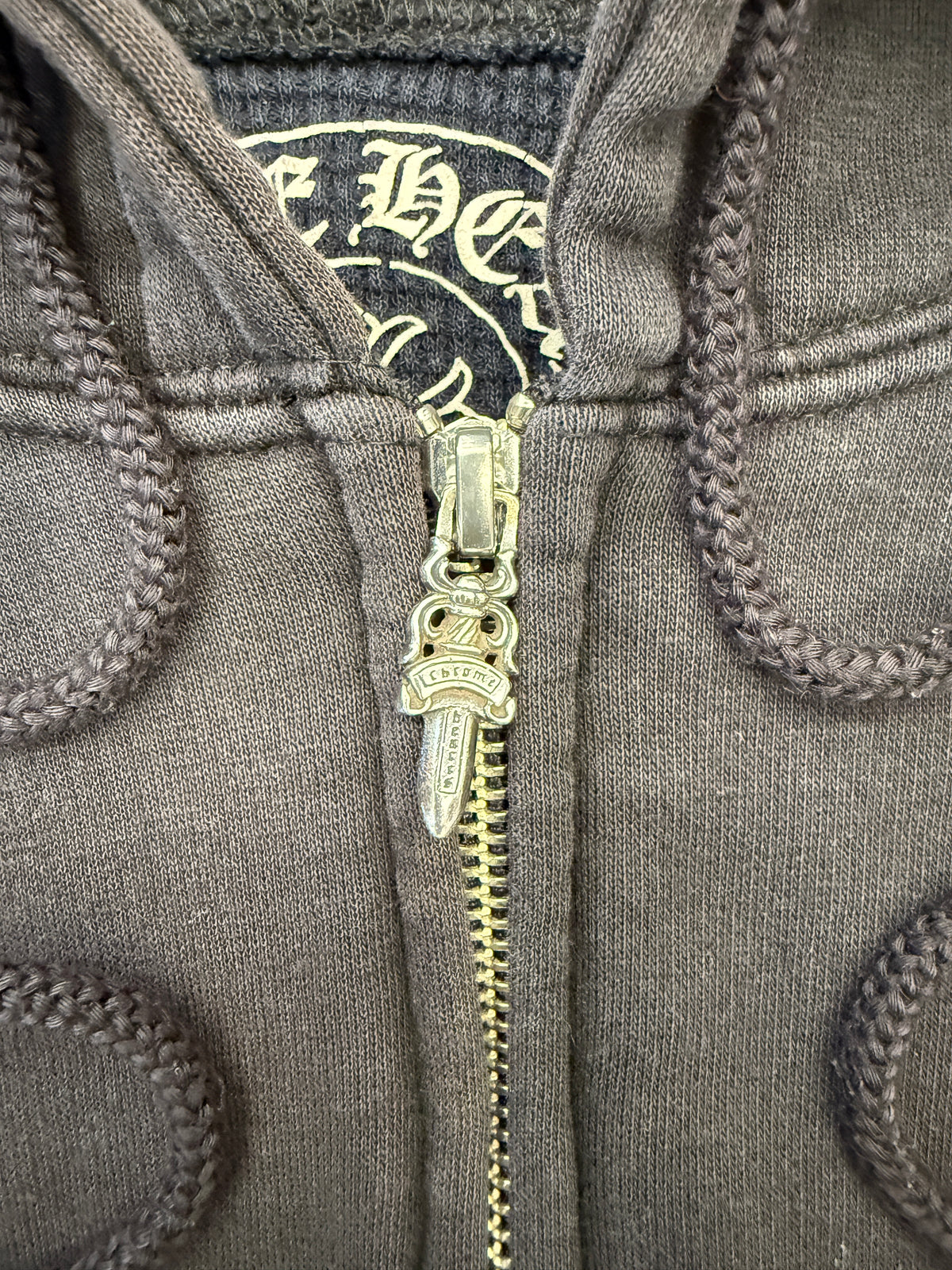 CHROME HEARTS THERMAL LINED HORSESHOE ZIP UP HOODIE