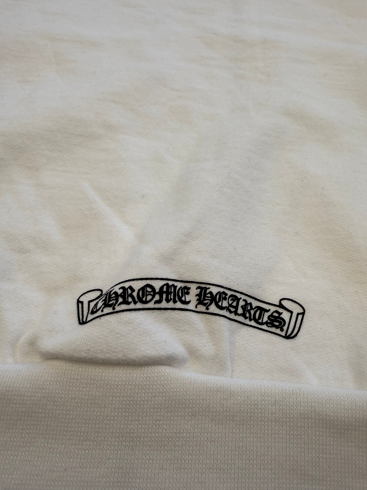 CHROME HEARTS VERTICAL LOGO ZIP UP HOODIE - WHITE