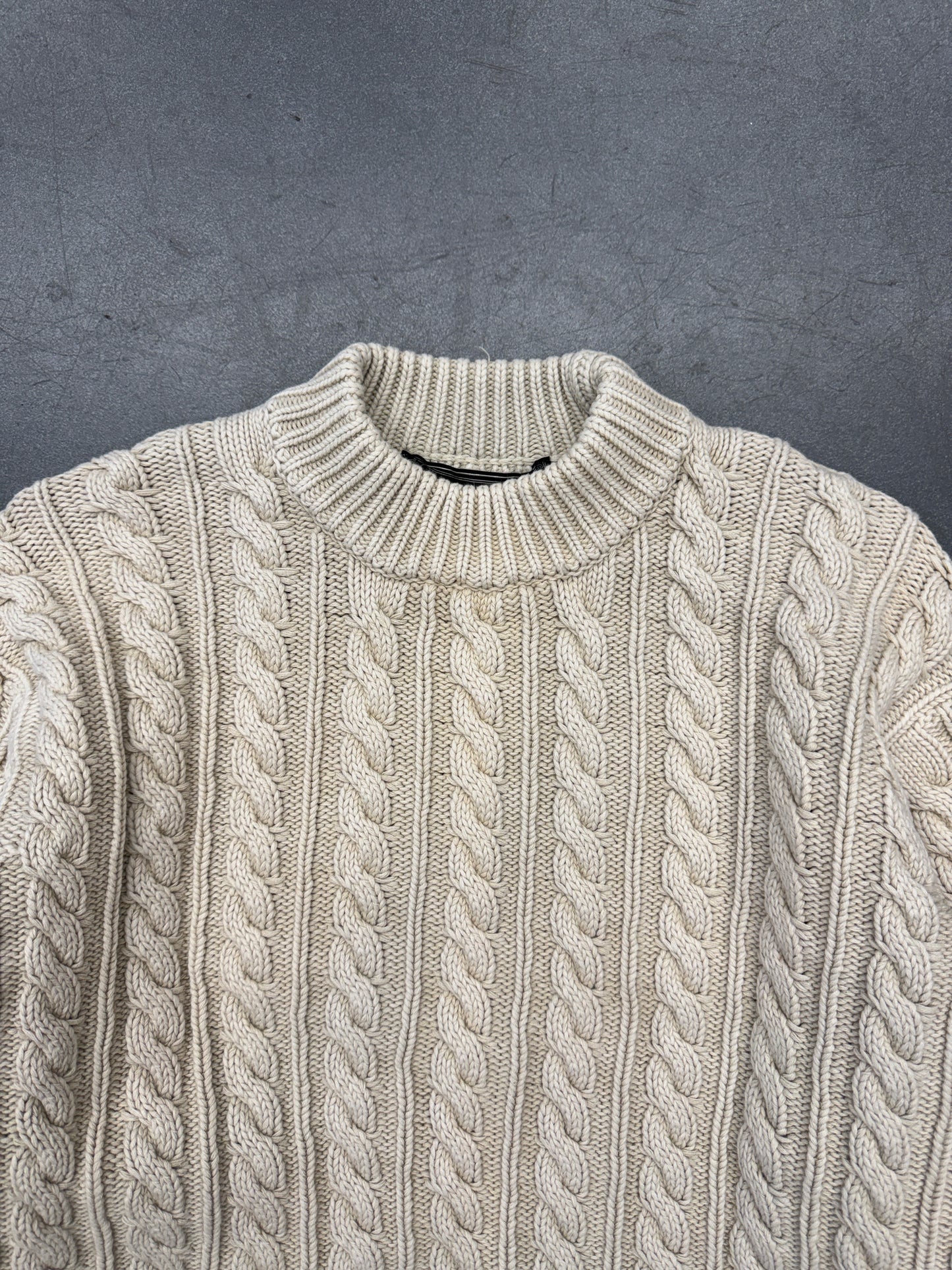 KITH TILDEN CREWNECK CABLE KNITTED SWEATER - FIELD