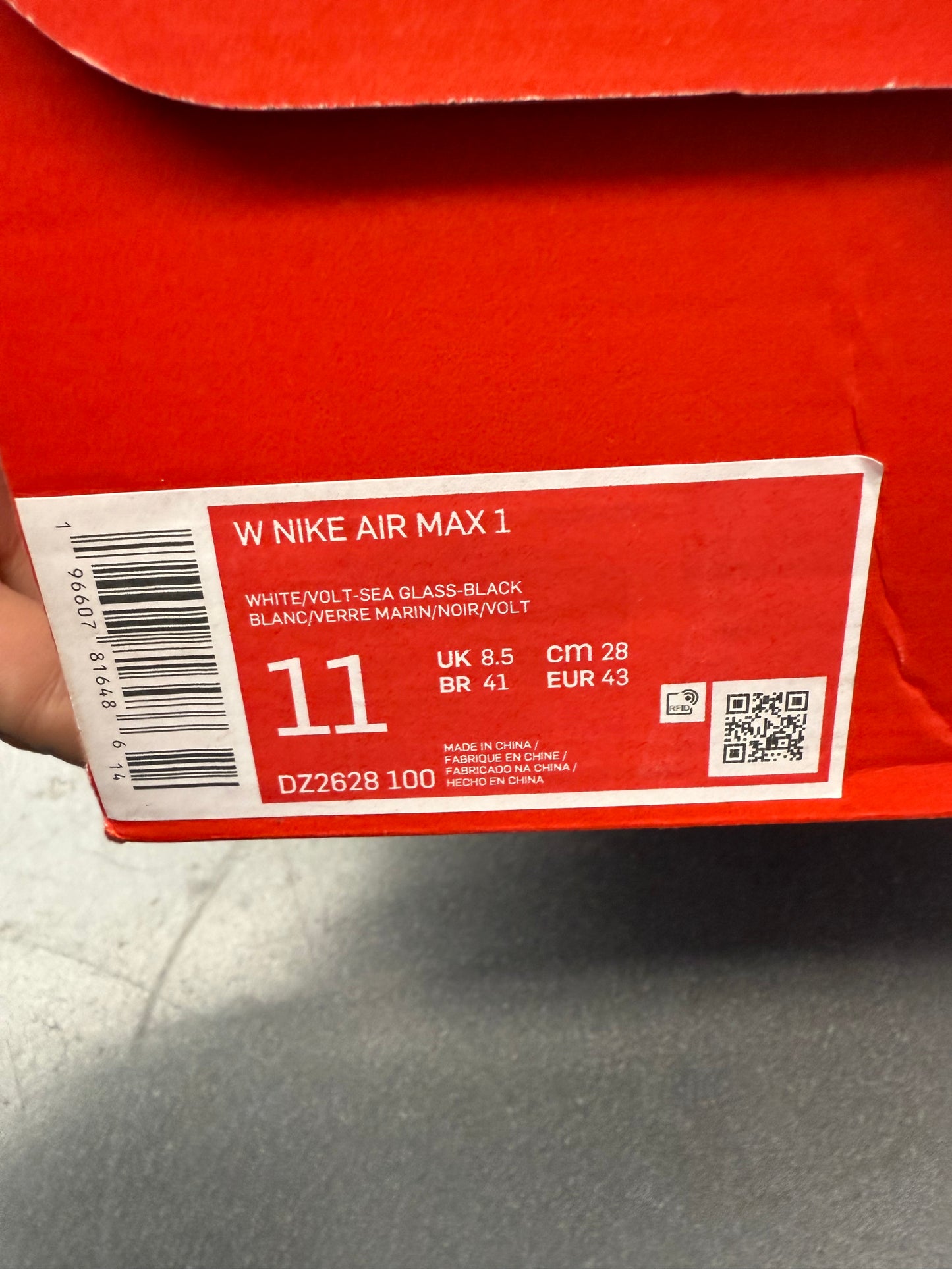 2023 SIZE 11 WOMENS NIKE AIR MAX 1 '87 - VOLT SUEDE (NEW WITH BOX)