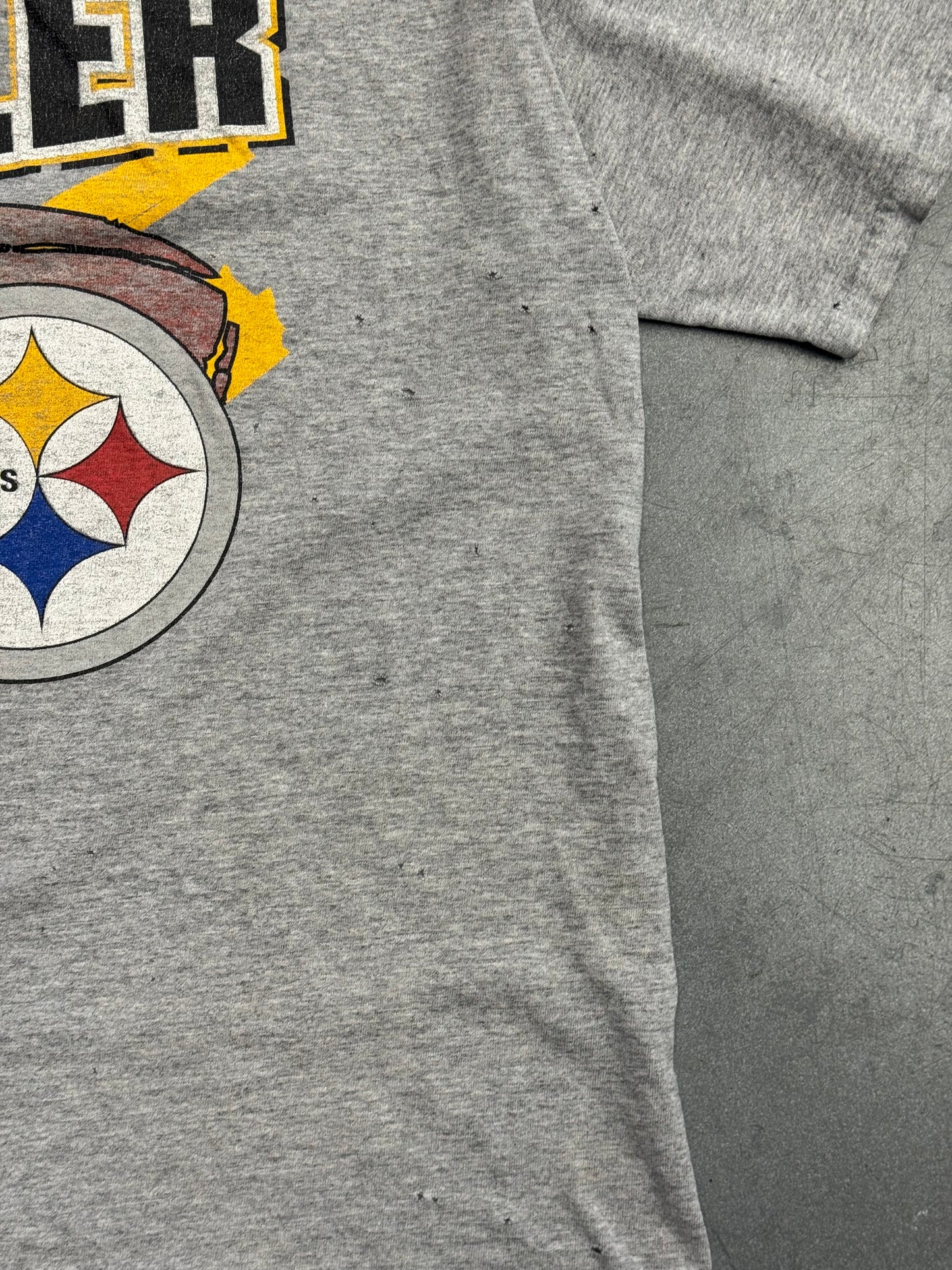 1997 STARTER PITTSBURGH STEELERS TRAINING CAMP DISTRESSED TEE (PULLED TAG)