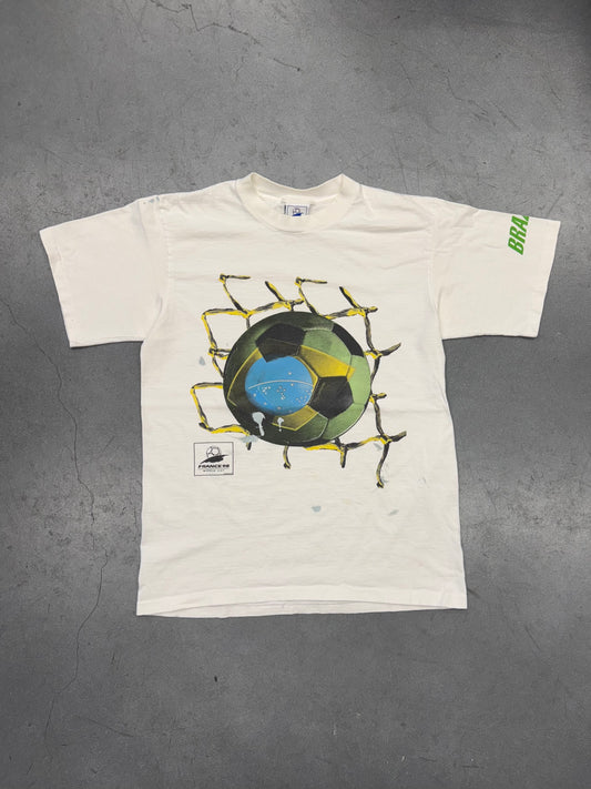 1999 FRANCE WORLD CUP BRAZIL SOCCER BALL TEE (OFFICIAL TAG)