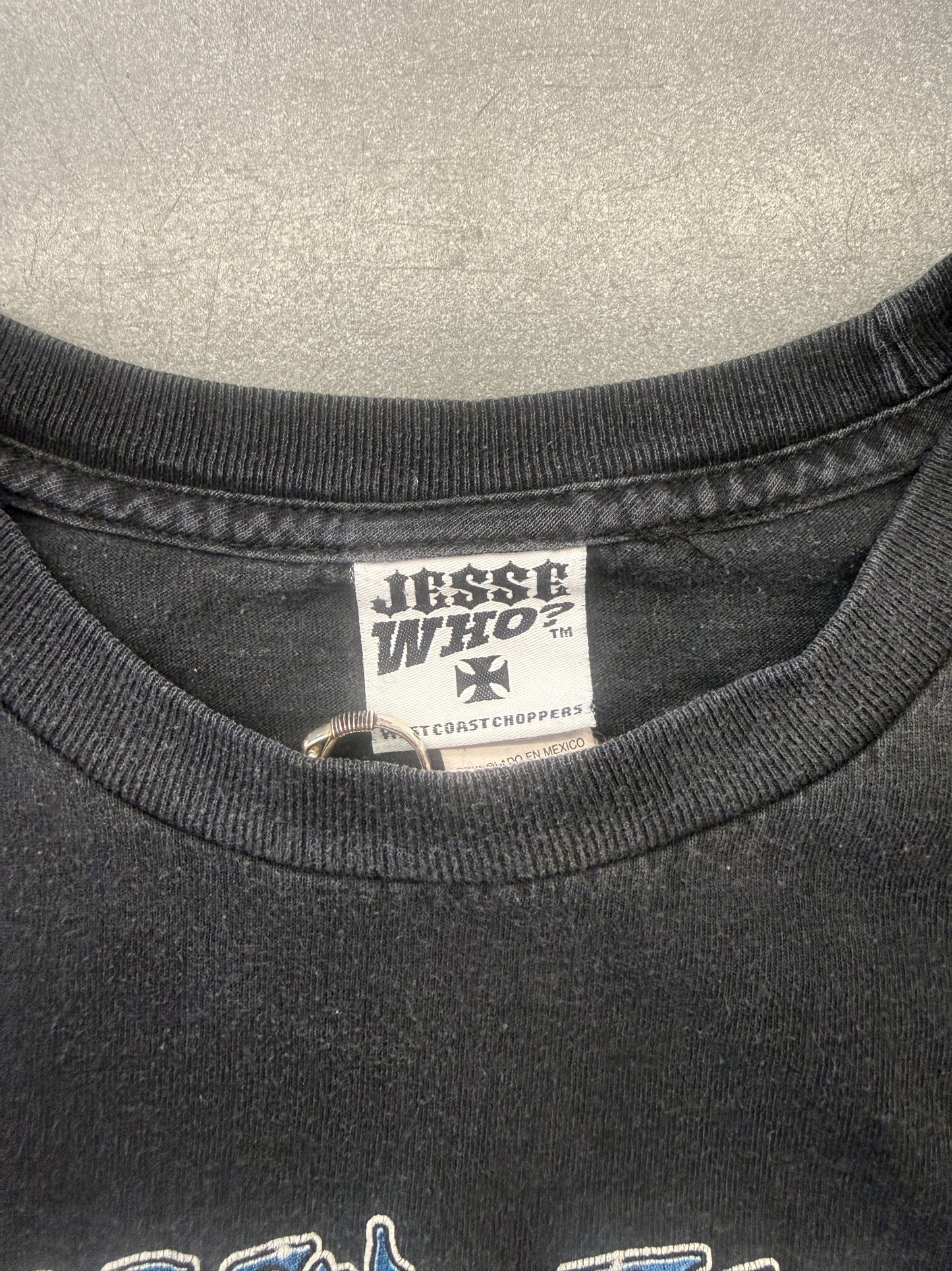 Y2K WEST COAST CHOPPERS CHROME BIKE SPELLOUT MULLET TEE (JESSE WHO? TAG)