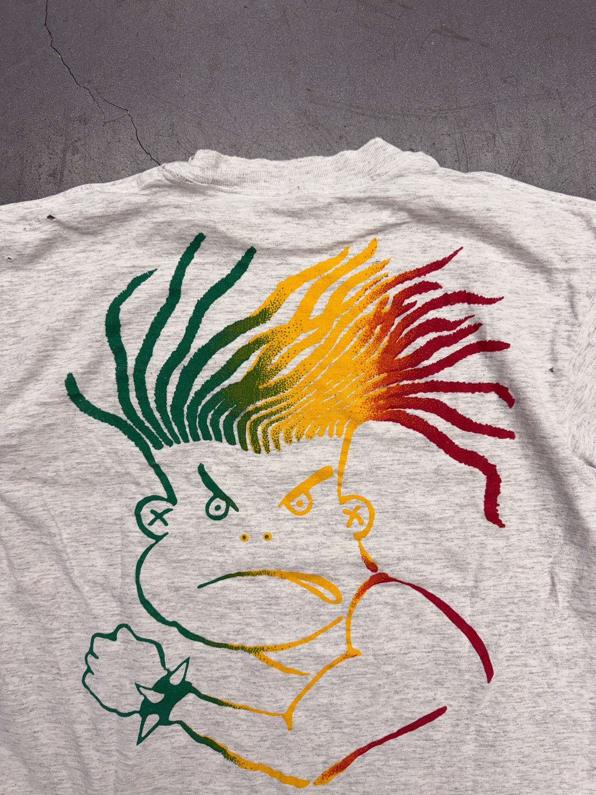 90S LIFE'S A BEACH SURFGEAR RASTA GUY TEE (PULLED TAG)