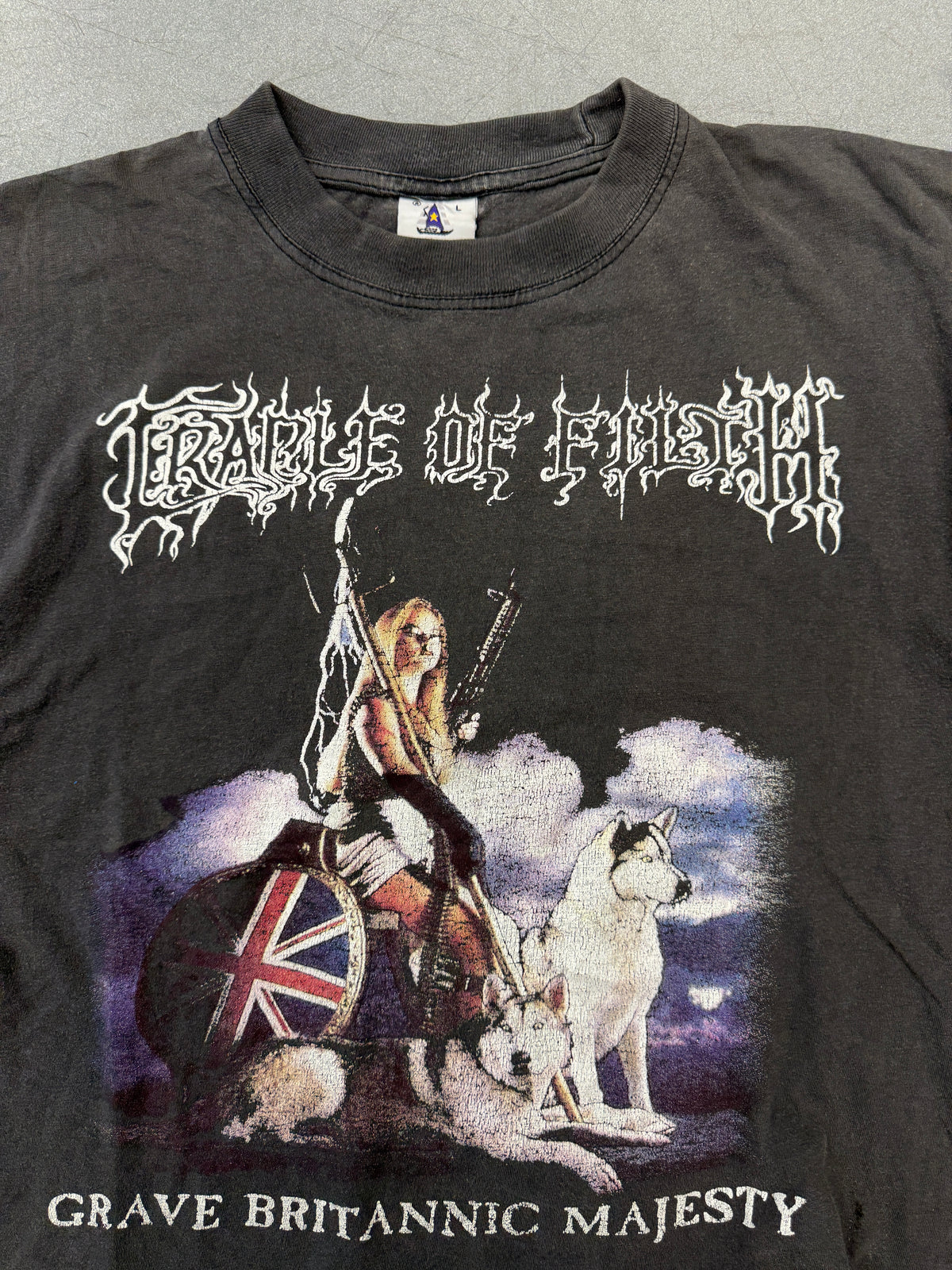 1997 CRADLE OF FILTH GRAVE BRITANNIC MAJESTY TEE (AMERICAN STYLE TAG)