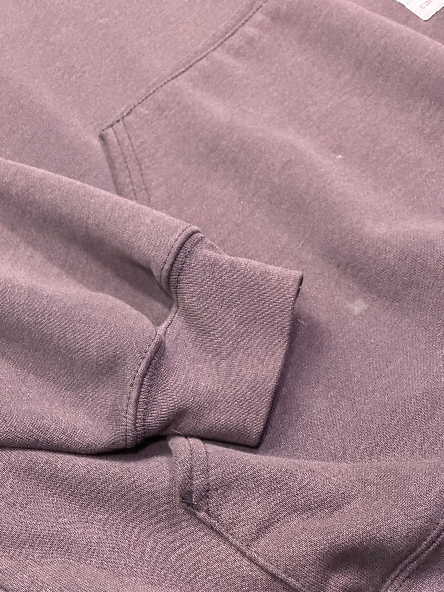 90'S CARHARTT SLEEVE SPELL-OUT PULLOVER HOODIE (CARHARTT TALL TAG) - BLACK