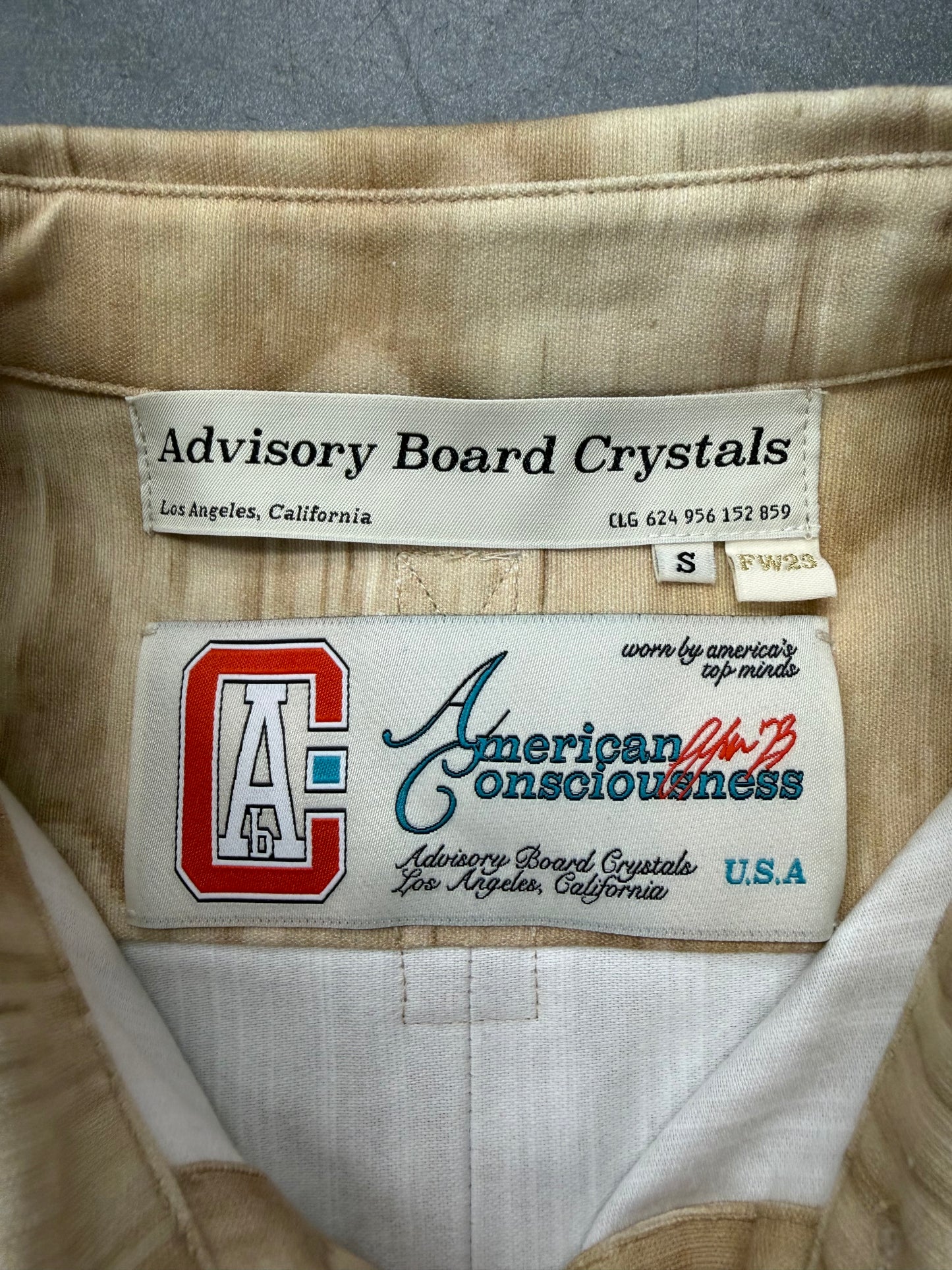 ADVISORY BOARD CRYSTALS HEMP WOOD-PRINT BUTTON DOWN SHIRT