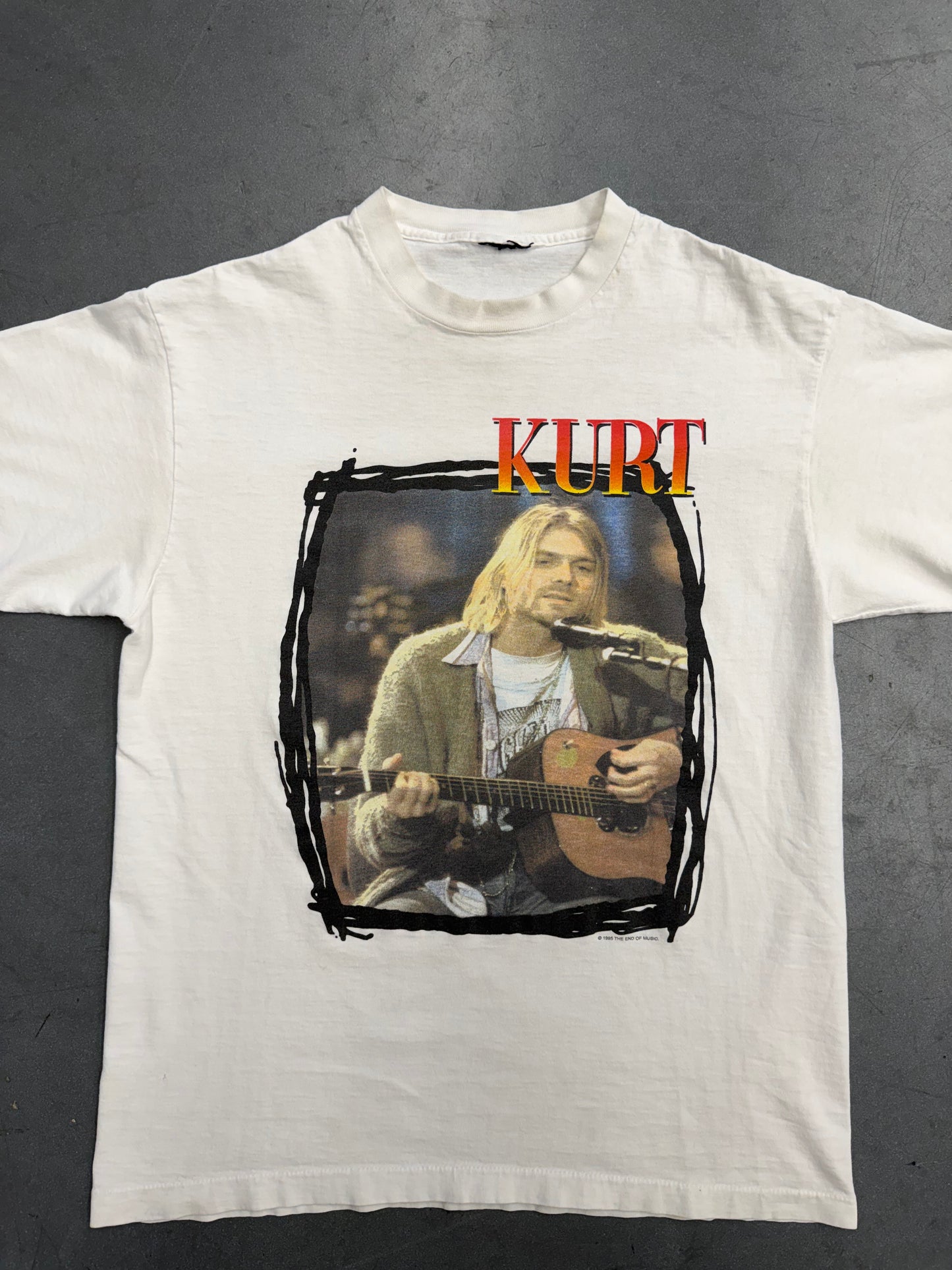 1995 KURT COBAIN END OF MUSIC MEMORIAL TEE (CUT TAG)