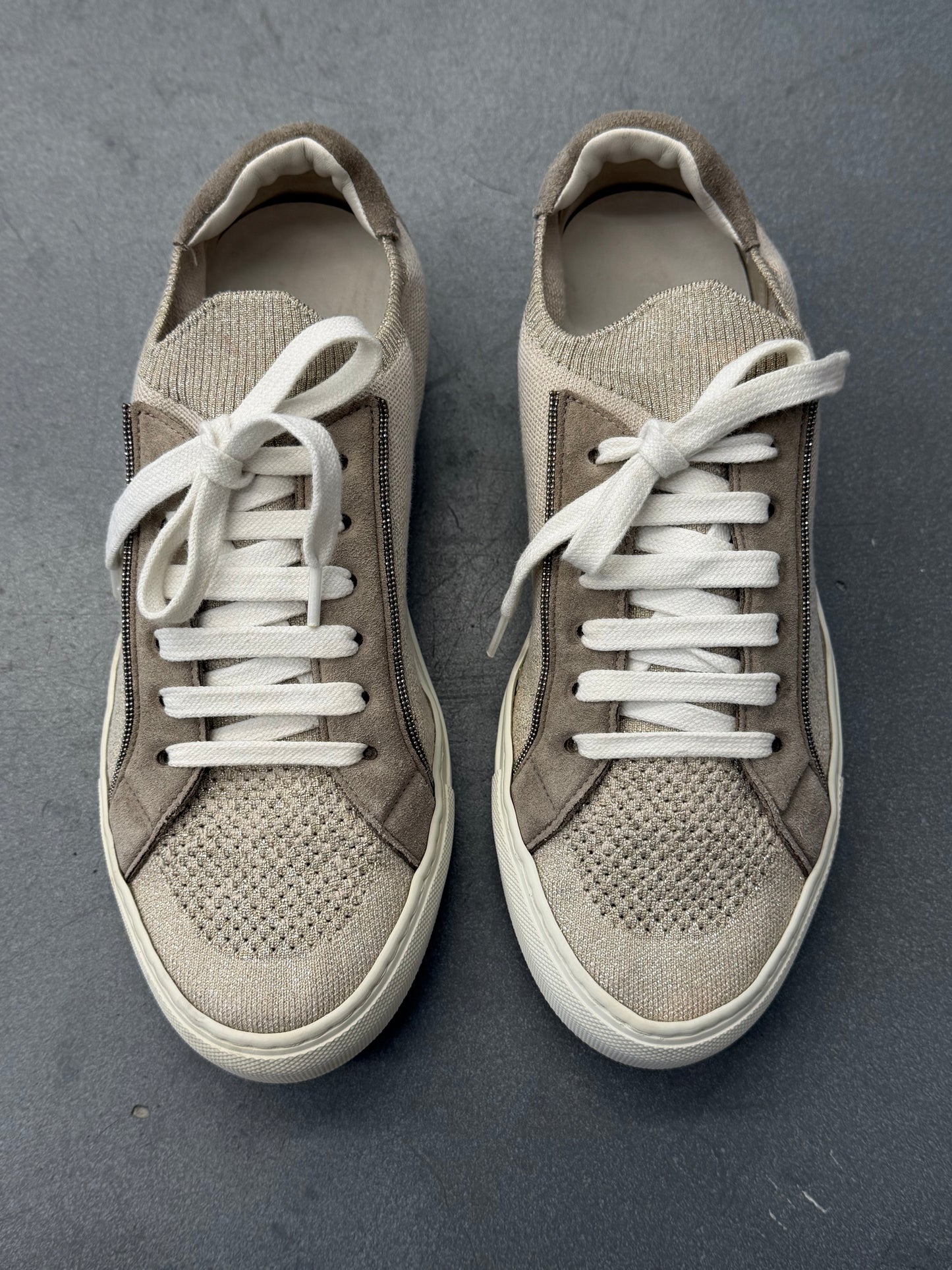 BRUNELLO CUCINELLI SIZE 40 COTTON KNIT SNEAKERS (W/O BOX)