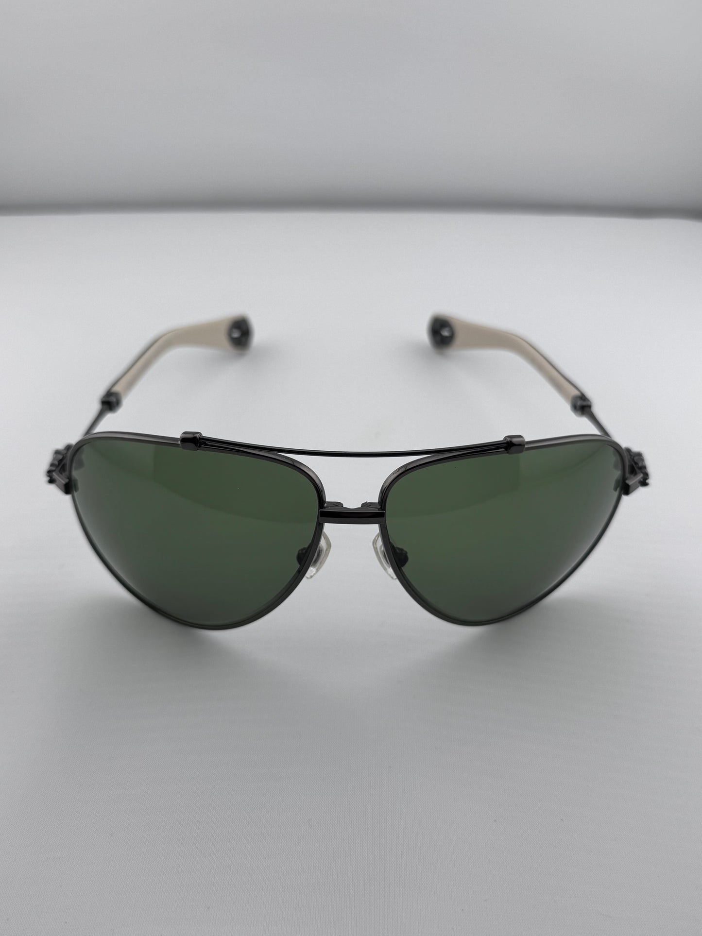 CHROME HEARTS STONED WHITE/BROWN SUNGLASSES (WITH CASE)