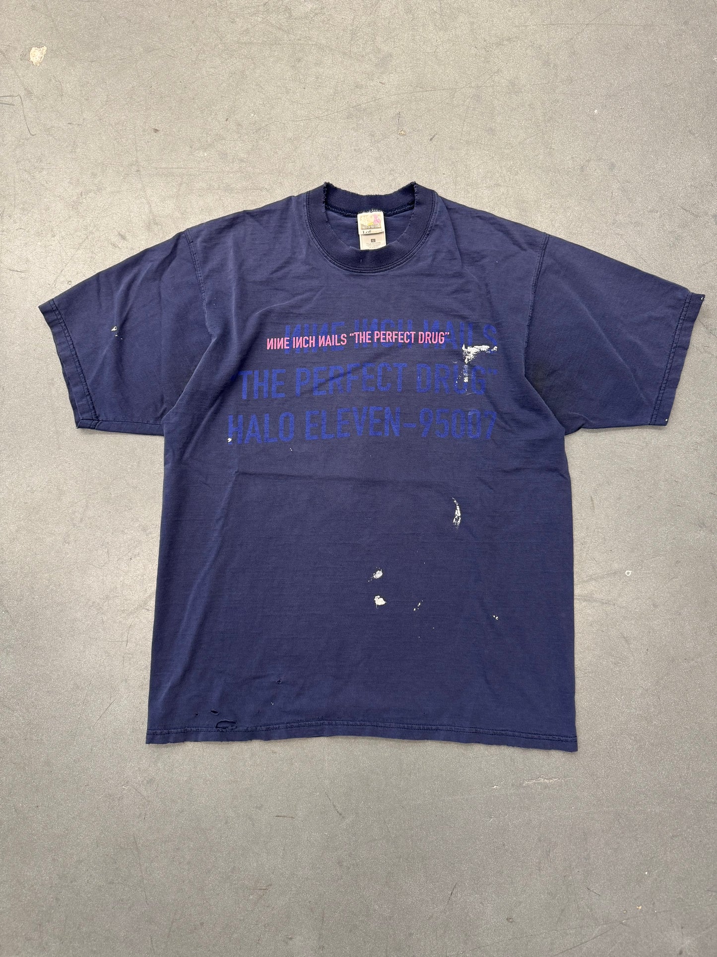 1997 NINE INCH NAILS HALO ELEVEN "THE PERFECT DRUG" PAINT SPLATTER TEE (FOTL TAG)