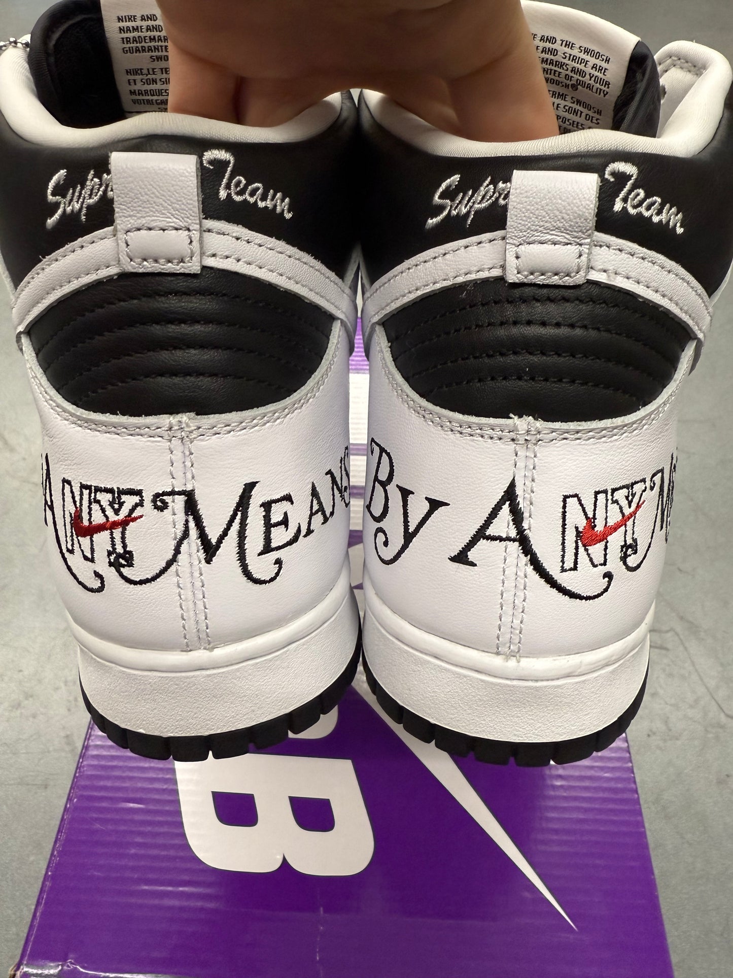 NIKE SB DUNK HIGH SUPREME BY ANY MEANS BLACK