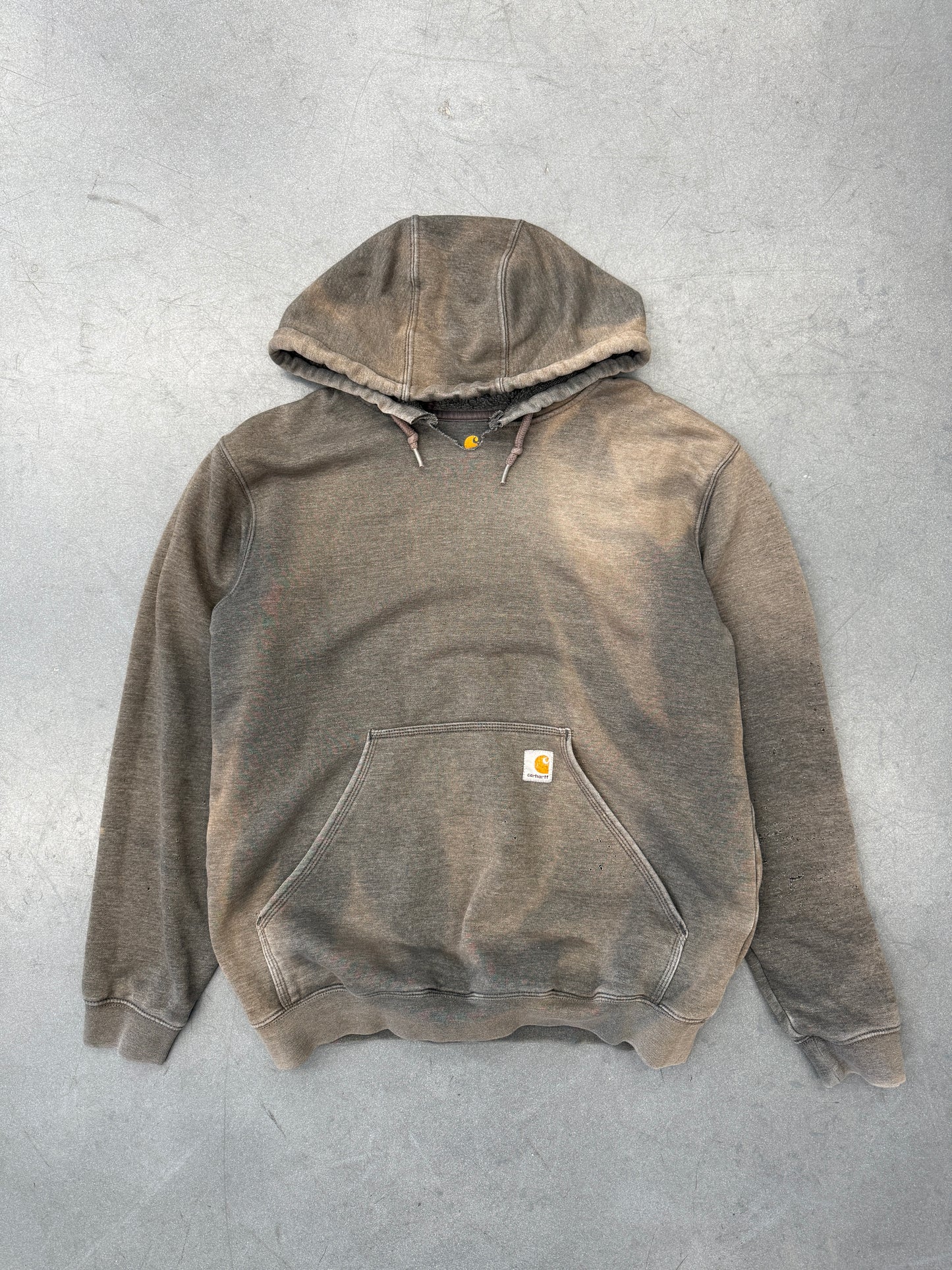 Y2K CARHARTT DISTRESSED AND FADED PULLOVER HOODIE (PRINT TAG)
