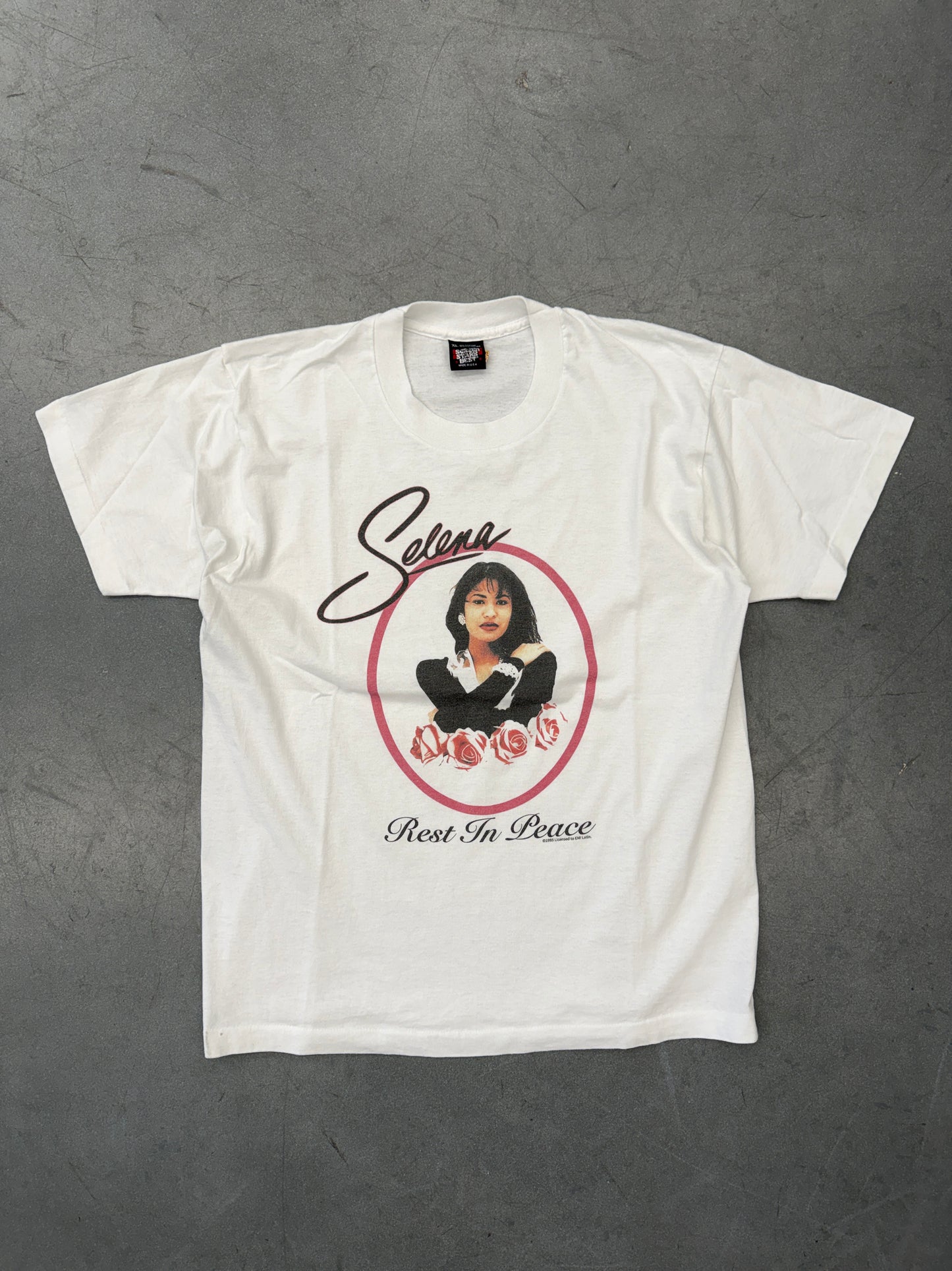 1995 SELENA REST IN PEACE MEMORIAL SHIRT (SCREEN STARS BEST TAG)