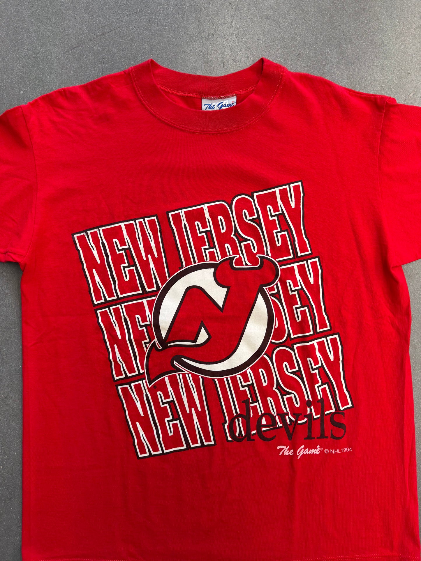 1994 THE GAME NEW JERSEY DEVILS BIG LOGO TEE