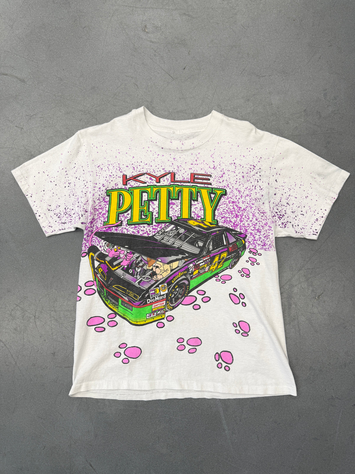 1994 KYLE PETTY PINK PANTHER NASCAR TEE (PULLED TAG)