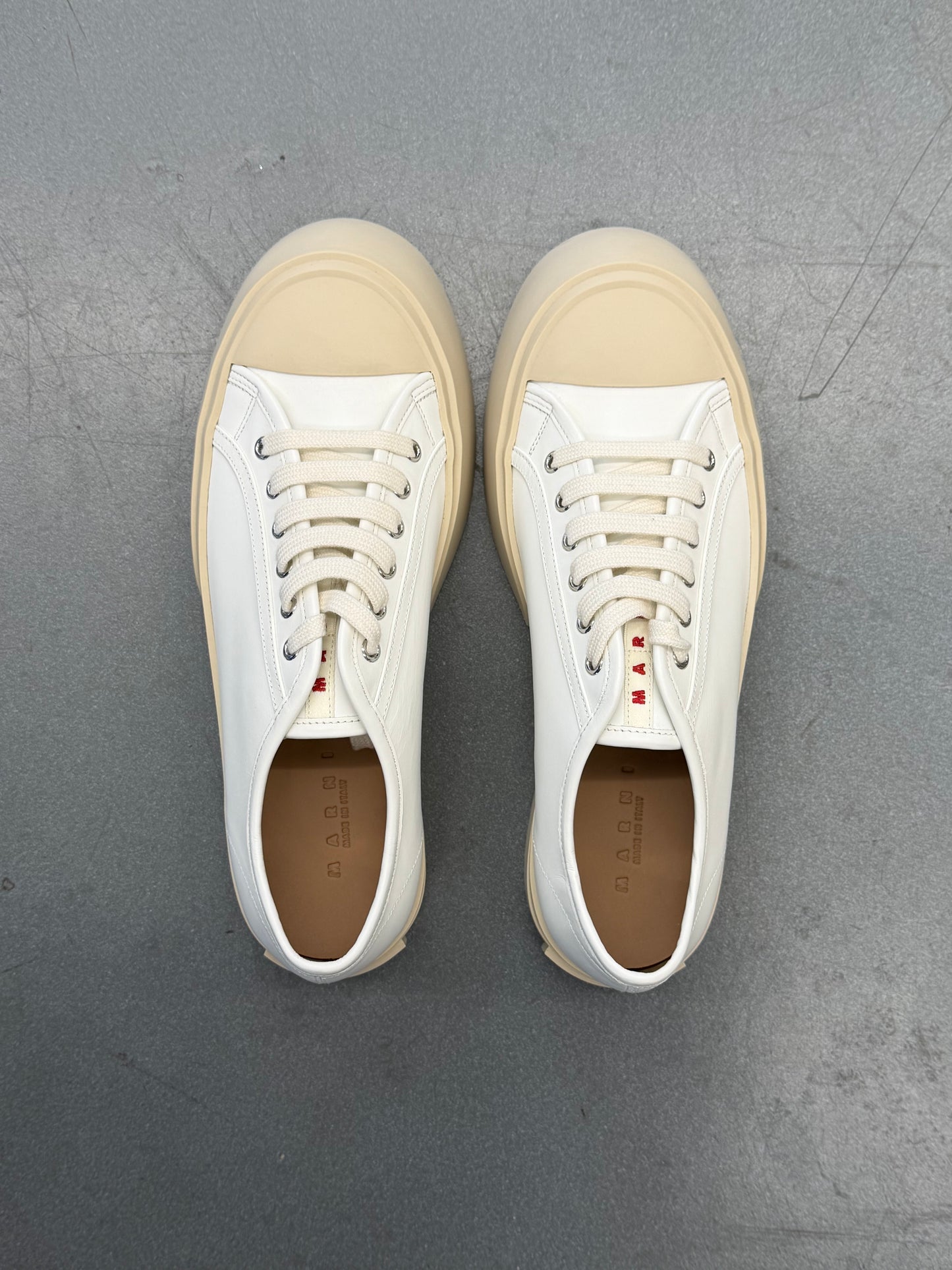 MARNI NAPPA LEATHER PABLO SNEAKER - WHITE (W/O BOX)