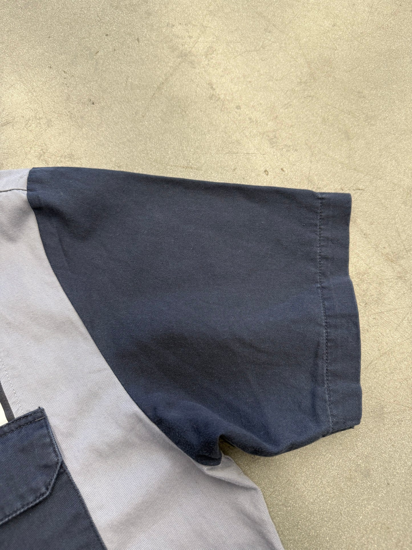 SS19 SUPREME REFLECTIVE STRIPE S/S WORK SHIRT - NAVY