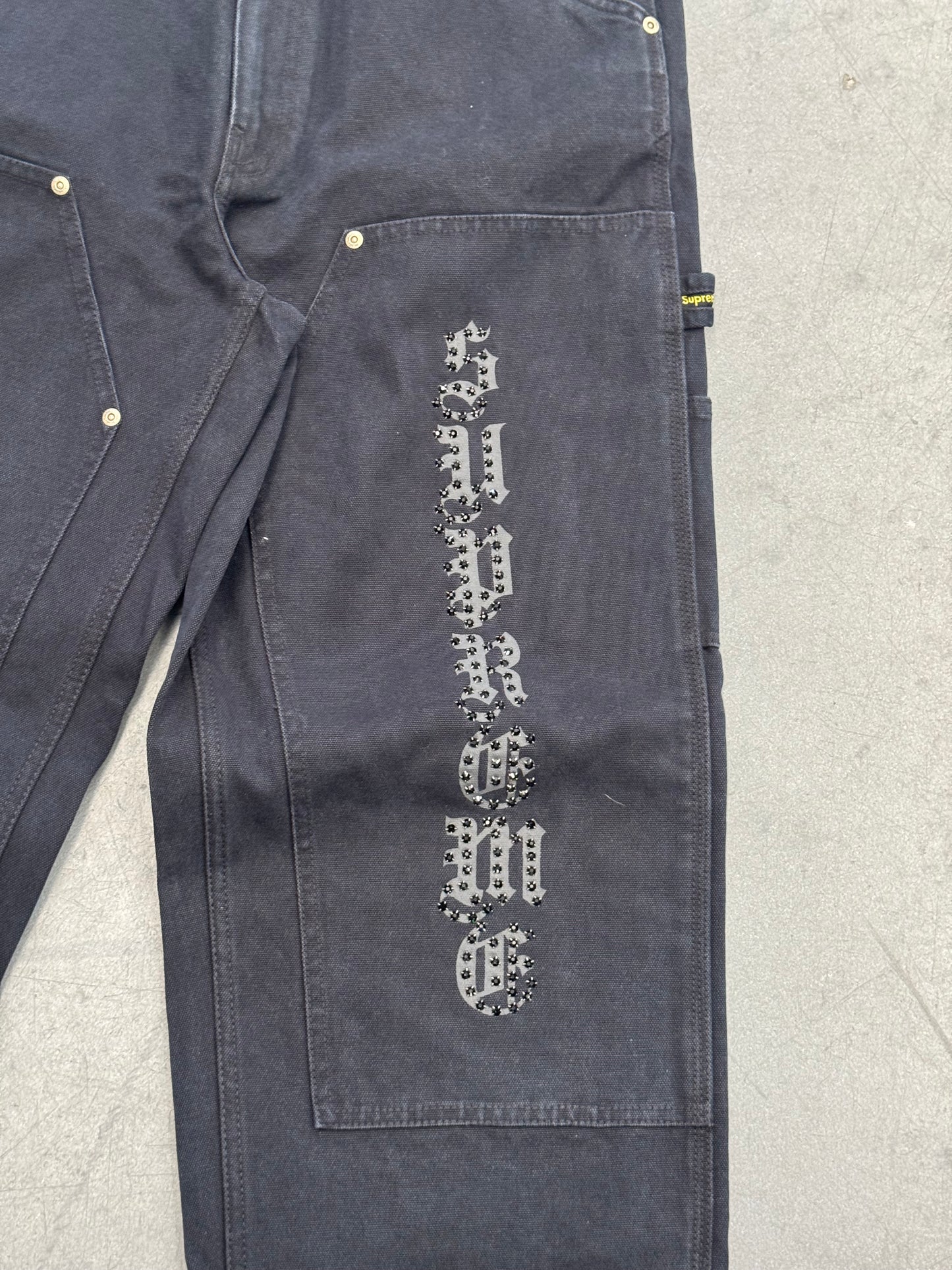 SS26 SUPREME THE GREAT CHINA WALL DOUBLE KNEE PANTS - BLACK