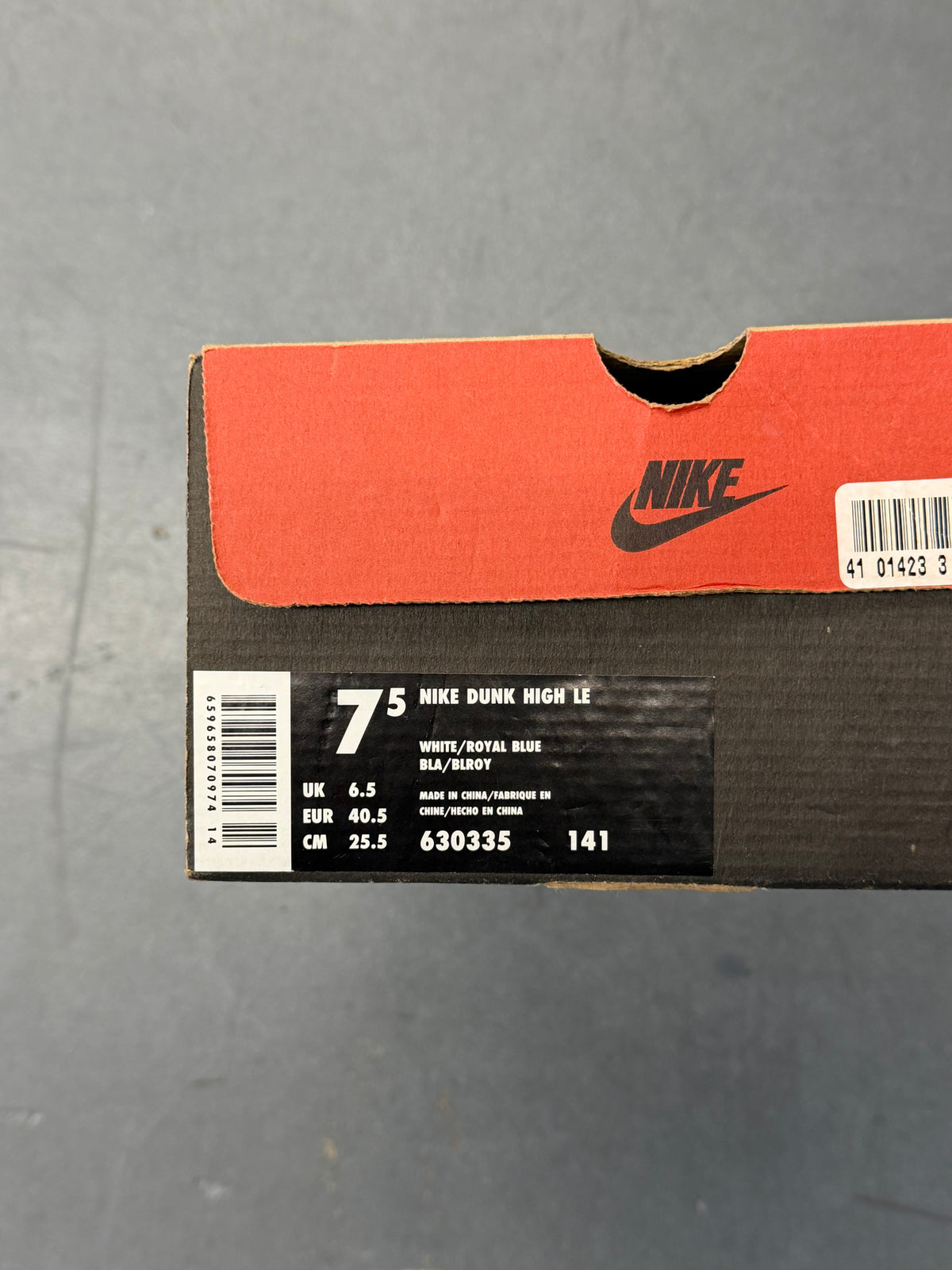1999 NIKE DUNK HIGH LE KENTUCKY WHITE/ROYAL BLUE - DEADSTOCK