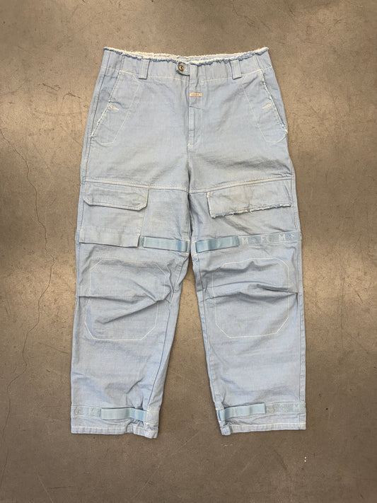 Y2K MARITHE FRANCOIS GIRBAUD DENIM SHUTTLE PANTS - LIGHT BLUE
