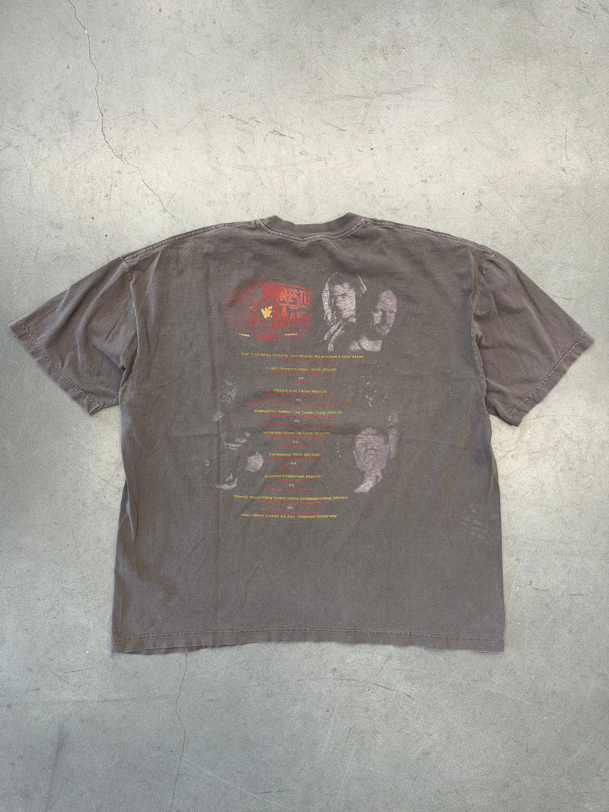 1998 WRESTLEMANIA XIV STONE COLD STEVE AUSTIN SHAWN MICHAELS MIKE TYSON WWF FADED TEE (PULLED TAG)