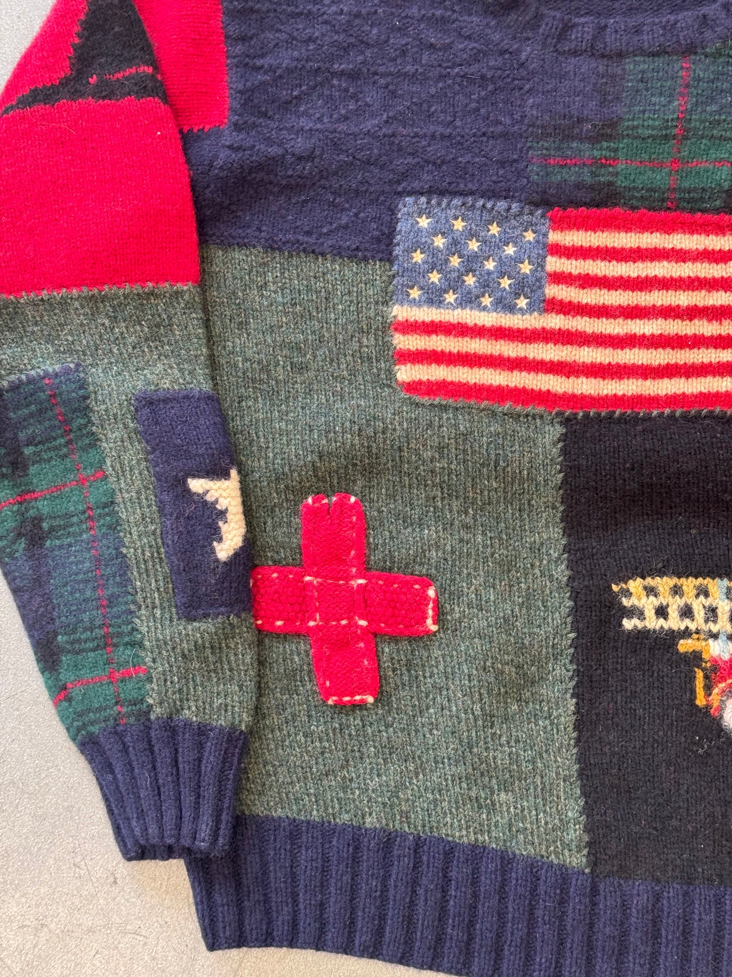 POLO RALPH LAUREN 9/11 MEMORIAL TRIBUTE 100% WOOL KNIT SWEATER