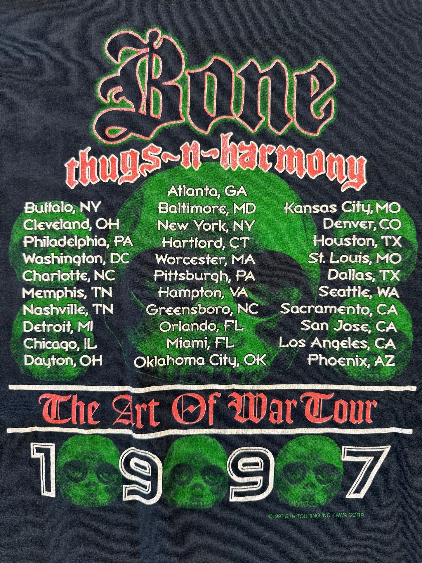 1997 BONE THUGS-N-HARMONY ART OF WAR TOUR AIRPLANE TEE (JERZEES TAG)