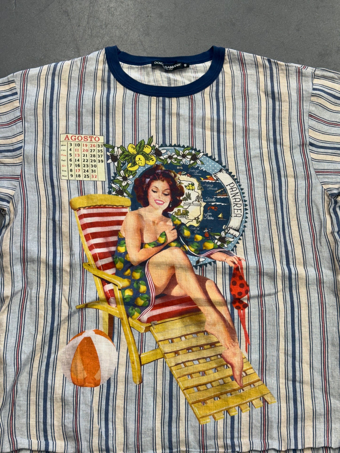 DOLCE & GABBANA PIN-UP STRIPED LINEN SHIRT