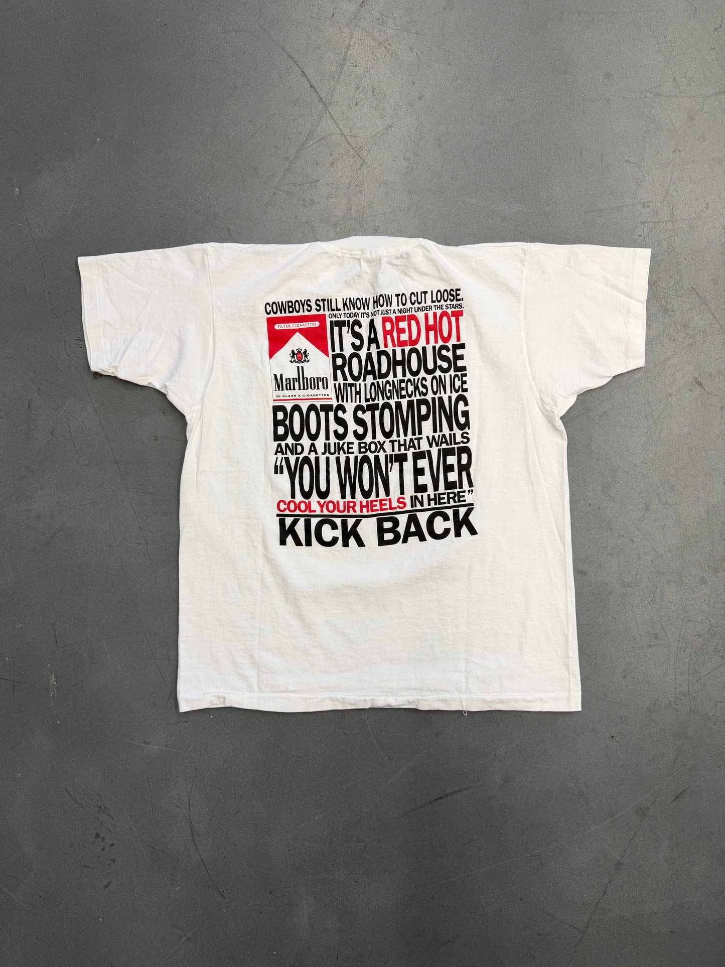 90S MARLBORO "COWBOYS STILL KNOW HOW TO CUT LOOSE." TEE (FOTL TAG)