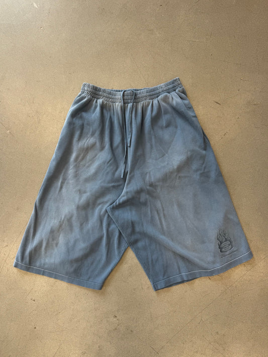 BALENCIAGA COTTON SWEATSHORTS SUNBLEACH KNIT - WASHED BLUE