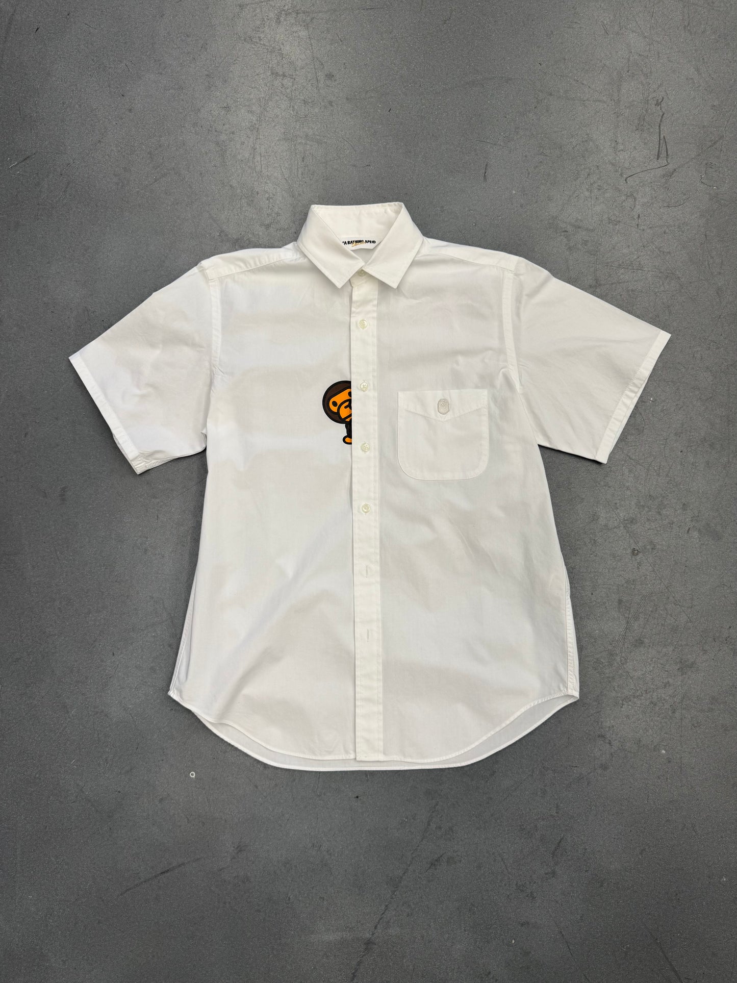 VINTAGE BAPE A BATHING APE CLASSICS PEEKING BABY MILO BUTTON-UP SHIRT