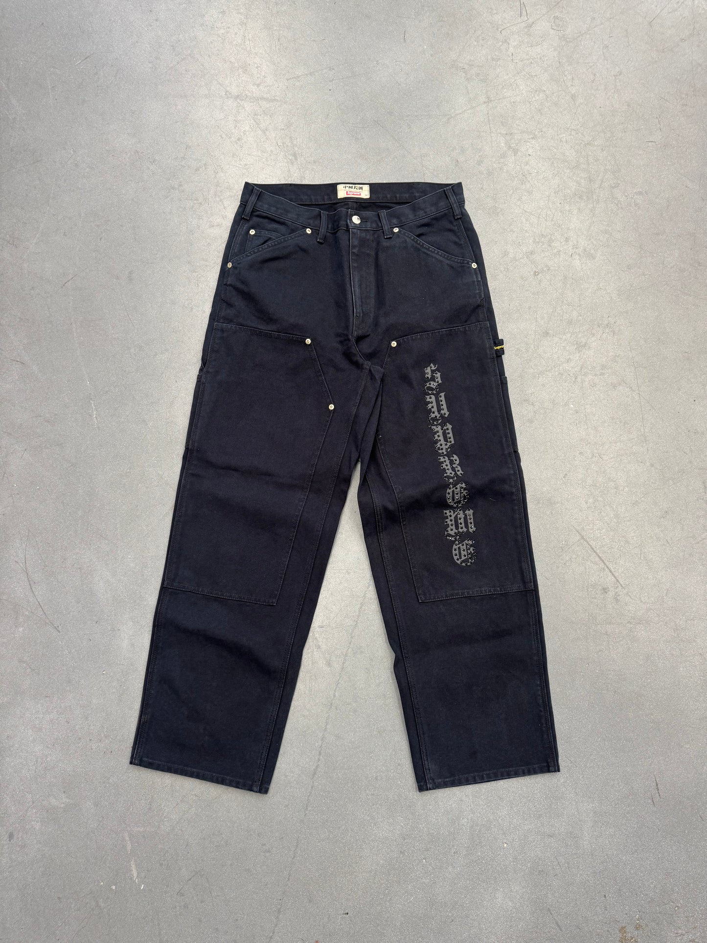 SS26 SUPREME THE GREAT CHINA WALL DOUBLE KNEE PANTS - BLACK