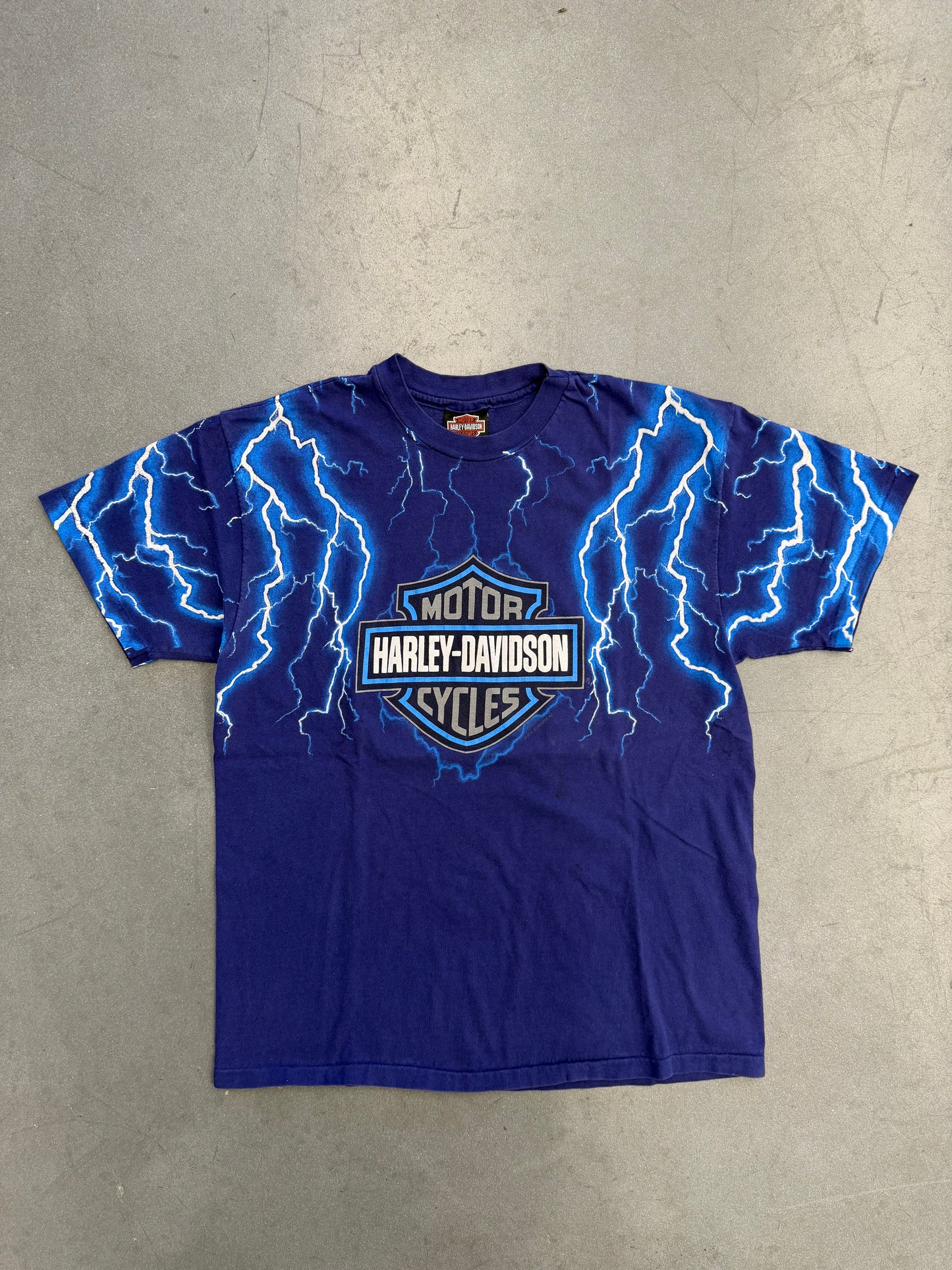 90'S HARLEY DAVIDSON OF TUCSON LIGHTNING TEE (HANES BEEFY HARLEY TAG)