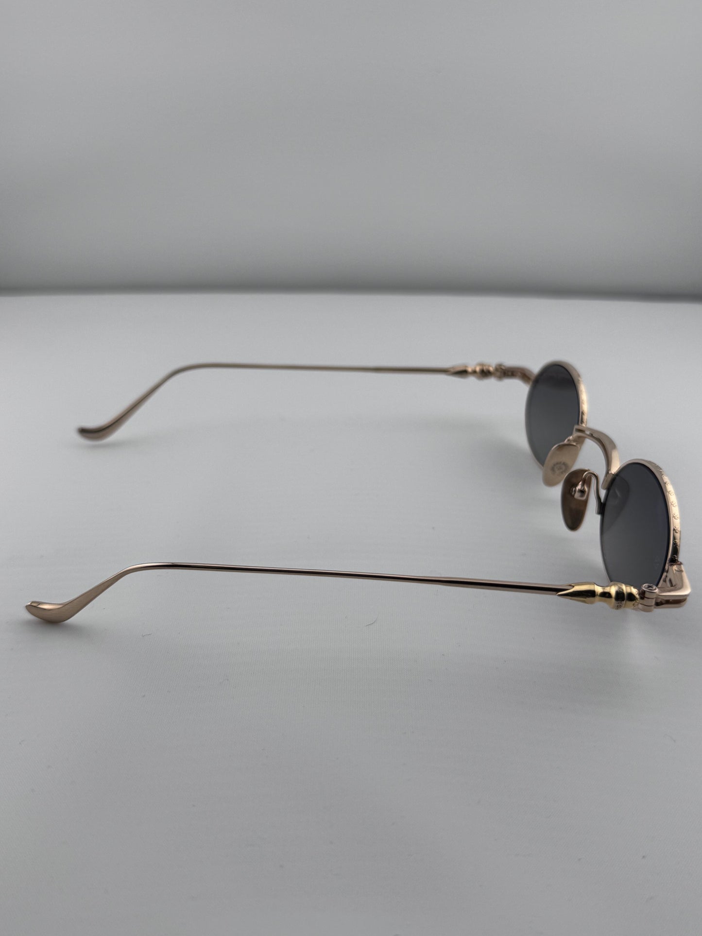 CHROME HEARTS ‘LUX’ GOLD PLATED OVAL SUNGLASSES